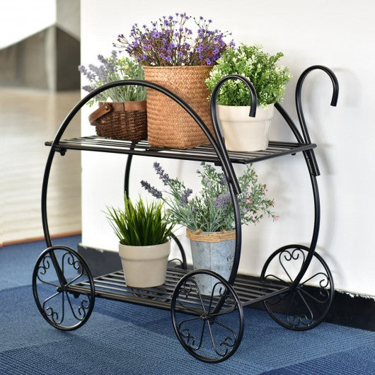 Heavy Duty Metal Flower Cart Plant Stand