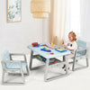 Kids Table and 2 Chairs Set with Storage Shelf