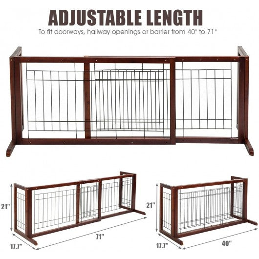 Wood Gate Adjustable Pet Play Fence