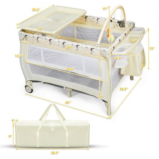 Portable Foldable Baby Playard Nursery Center with Changing Station
