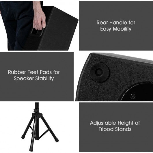 2000W Set of 2 Bi-Amplified Bluetooth Speakers