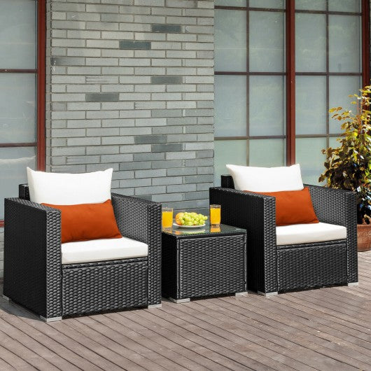 3PCS Patio wicker Furniture Set 