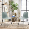 Set of 4 Dining Plastic Chair with Metal Legs Sage