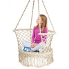 Hanging Hammock Chair Macrame Swing Hand Woven Cotton Backrest