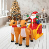 6 ft Waterproof Outdoor Inflatable Santa Double Deer with Sled