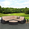 6 Pcs Patio Furniture Set Rattan Wicker Table Shelf