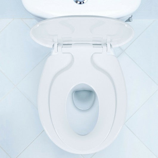 Toddlers & Adult Round Toilet Seat with Built-in Potty