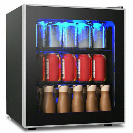 60 Can Beverage Mini  Refrigerator with Glass Door