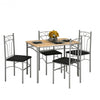 5 Piece Dining Set Table & 4 Chairs with Metal Legs