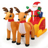 6 ft Waterproof Outdoor Inflatable Santa Double Deer with Sled