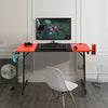 Computer Gaming Desk with Large Carbon Fiber Surface