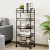 5 Tier Mesh Rolling File Utility Cart Storage Basket