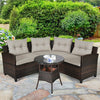 4 Pcs Furniture Patio Set Outdoor Wicker Sofa Set