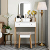 Makeup Vanity Table Dressing table and Cushioned Stool Set