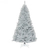 7.5Ft Hinged Unlit Artificial Silver Tinsel Christmas Tree