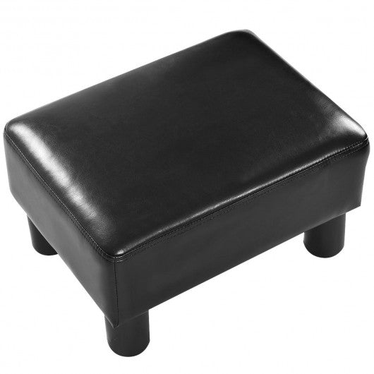 Small PU Leather Rectangular Seat Ottoman Footstool