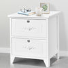 Solid Wood Elegant Storage Nightstand w/ 2 Locking Drawers