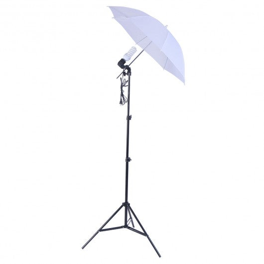 Studio 45W Bulb Lighting Umbrella Photography Stand Kit