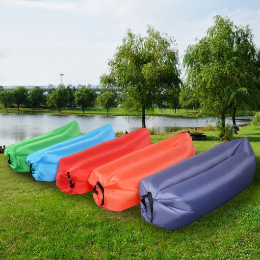 Outdoor Portable Lazy Inflatable Sleeping Camping Bed-Red