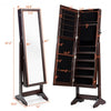 Jewelry Cabinet Stand Mirror Armoire with Large Storage Box