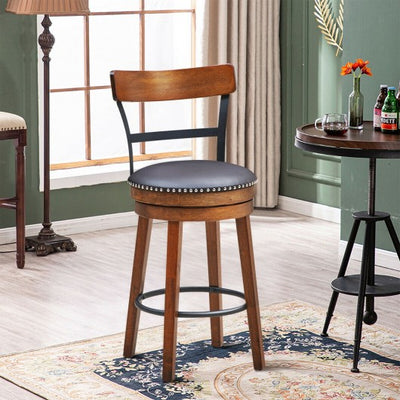 360-Degree Bar Swivel Stools with Leather Padded