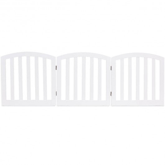 24'' Configurable Folding Standing 3 Panel Wood Pet Fence