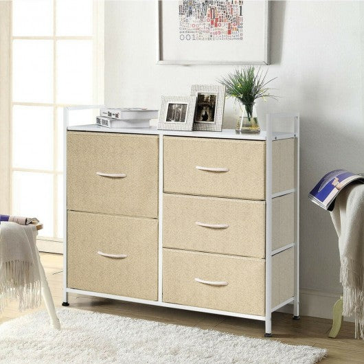 5 Dorm Room Unit Side  Drawers Storage-Beige