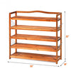 5-Tier Wood Shoe Rack Freestanding Large Shoe Storage Organizer