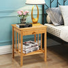 Multipurpose Bamboo Nightstand End Table Storage Shelf