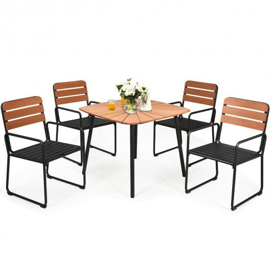 5PCS Outdoor Patio Dining Table Set Aluminium Frame