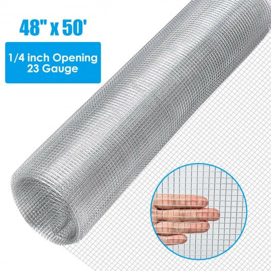 48''x 50' Hardware Cloth Galvanized Chicken Wire Welded Fence Mesh Roll