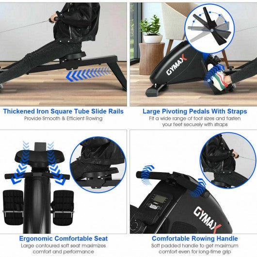 Foldable Rowing 10-Level Tension Resistance System Machine