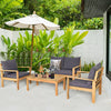 Outdoor 4PCS Acacia Wood Chat Set