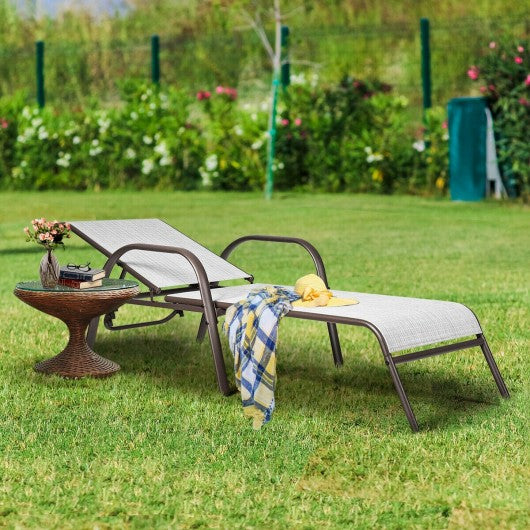 Set of 2 Patio Lounge Chairs-White