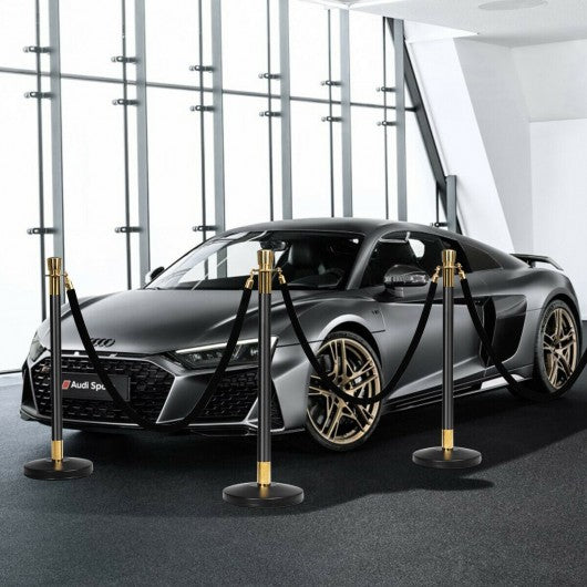 6 pcs Pole Retractable Ropes Barrier Stanchion Posts