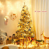 7.5Ft Hinged Unlit Artificial Silver Tinsel Christmas Tree