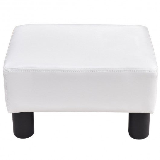 Small PU Leather Rectangular Seat Ottoman Footstool