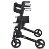 Folding Medical Rollator Lightweight Aluminum Walker for Seniors-Black