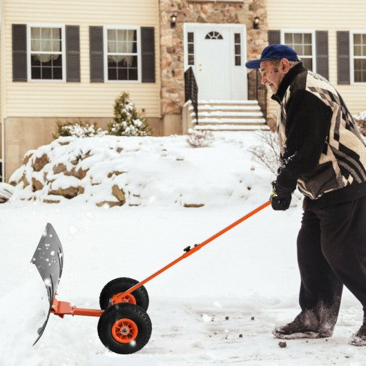 Adjustable Wheeled Snow Pusher/Shovel Heavy