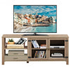 Wooden TV Stand with 2 Metal Mesh Doors