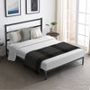 Queen Size Metal Bed Platform Frame with Headboard