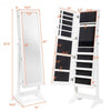 Jewelry Cabinet Stand Mirror Armoire with Large Storage Box