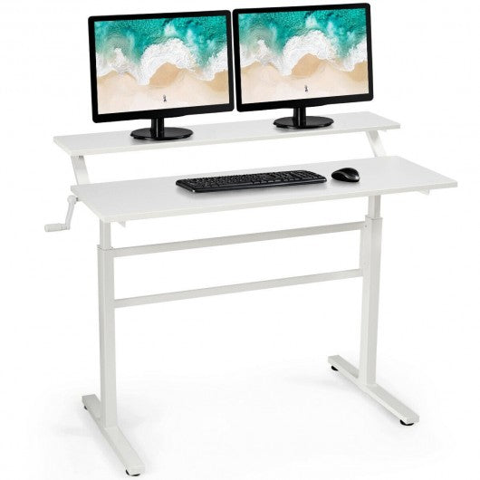 Standing Desk Crank Adjustable Sit to Stand Workstation