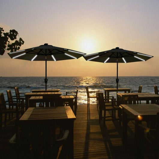 9 Ft Patio Solar Powered Umbrella with LED Light