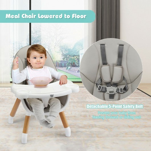 4-in-1 Baby Wooden Convertible High Chair