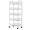 5 Tier Mesh Rolling File Utility Cart Storage Basket