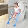 Toddler Toilet Potty Training Seat with Non-Slip Ladder-Blue