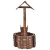 Outdoor Wooden Wishing Well Planter Bucket