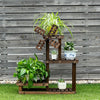Wood Plant Stand 4 Tier Shelf Multiple Space-saving Rack