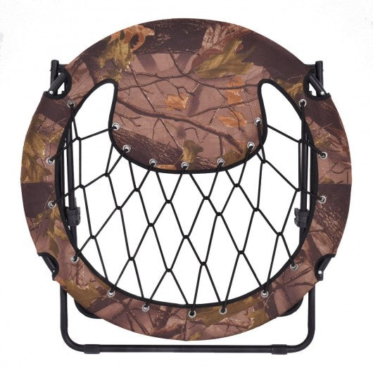 Outdoor Camping Folding Round Bungee Chair-Brown